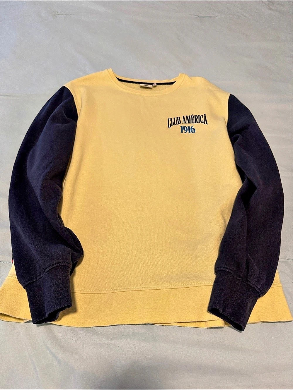 Club América Águilas Yellow & Navy Crewneck Sweatshirt Mens Size L